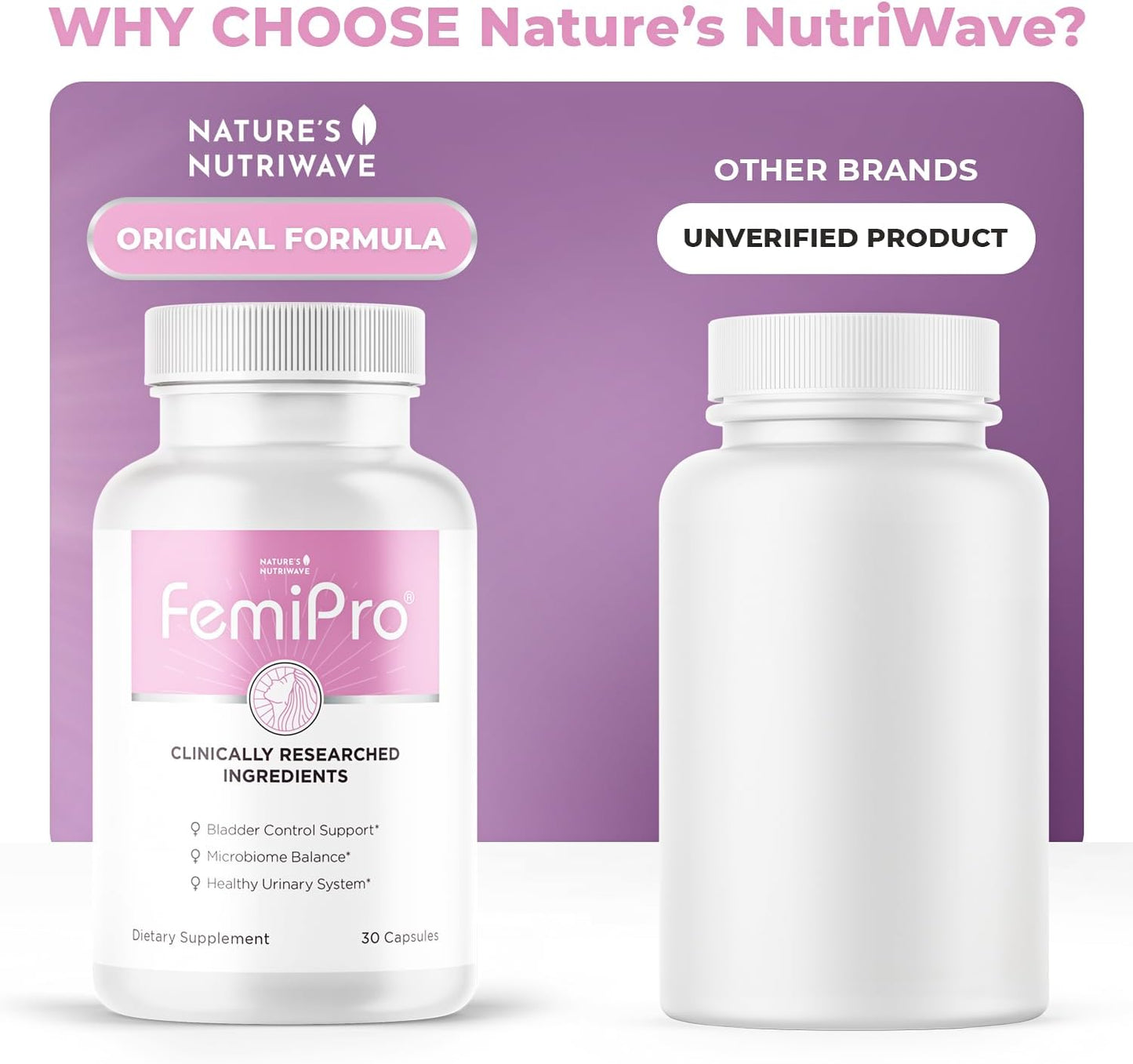 FemiPro – Herb & Probiotic Blend, USA Made – 30 Ct, 1 Month Supply | Herbal & probiotic capsule blend | Non-GMO, Made in USA | Easy-to-swallow daily capsule