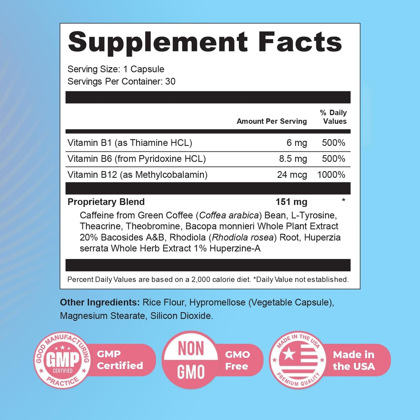 Memyts – B Vitamins & Herbal Extract Capsules – 30 Ct, 3 Month Supply | B Vitamins & herbal extracts | Non-GMO, Made in USA | Easy-to-swallow daily capsule
