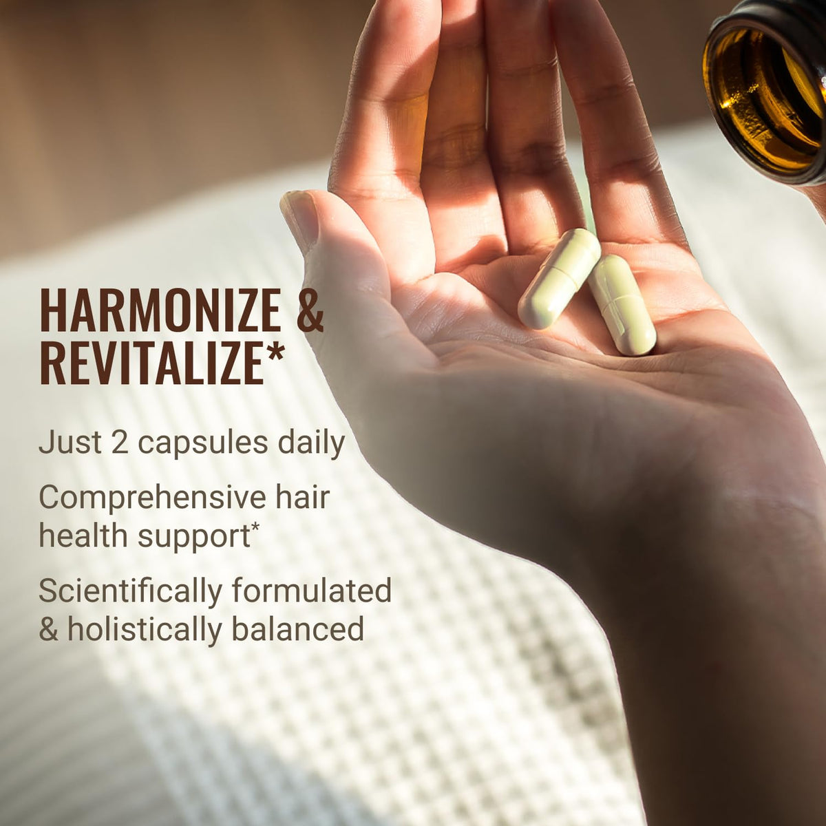 Hair La Vie Live Conscious Revitalizing Blend Hair Growth Vitamins for Women to Support Health of Hair - Supplements w/Biotin, Collagen & Saw Palmetto for Thick, Full Hair - 60 Caps