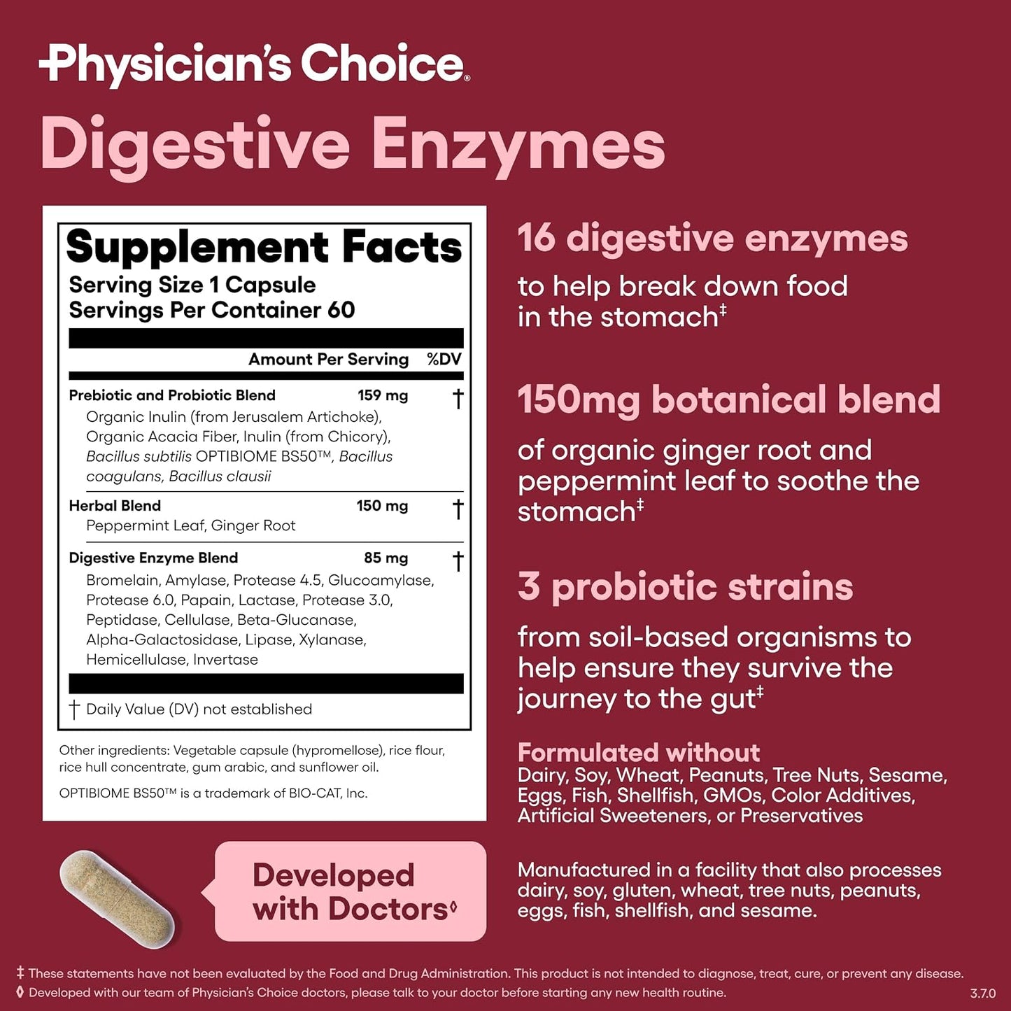Physician's CHOICE Advanced Gut Health Bundle: 60 Billion Probiotics 30ct + Digestive Enzymes 60ct for Digestive, Gut, and Immune Health Supports Occasional Constipation, Diarrhea, Gas, and Bloating