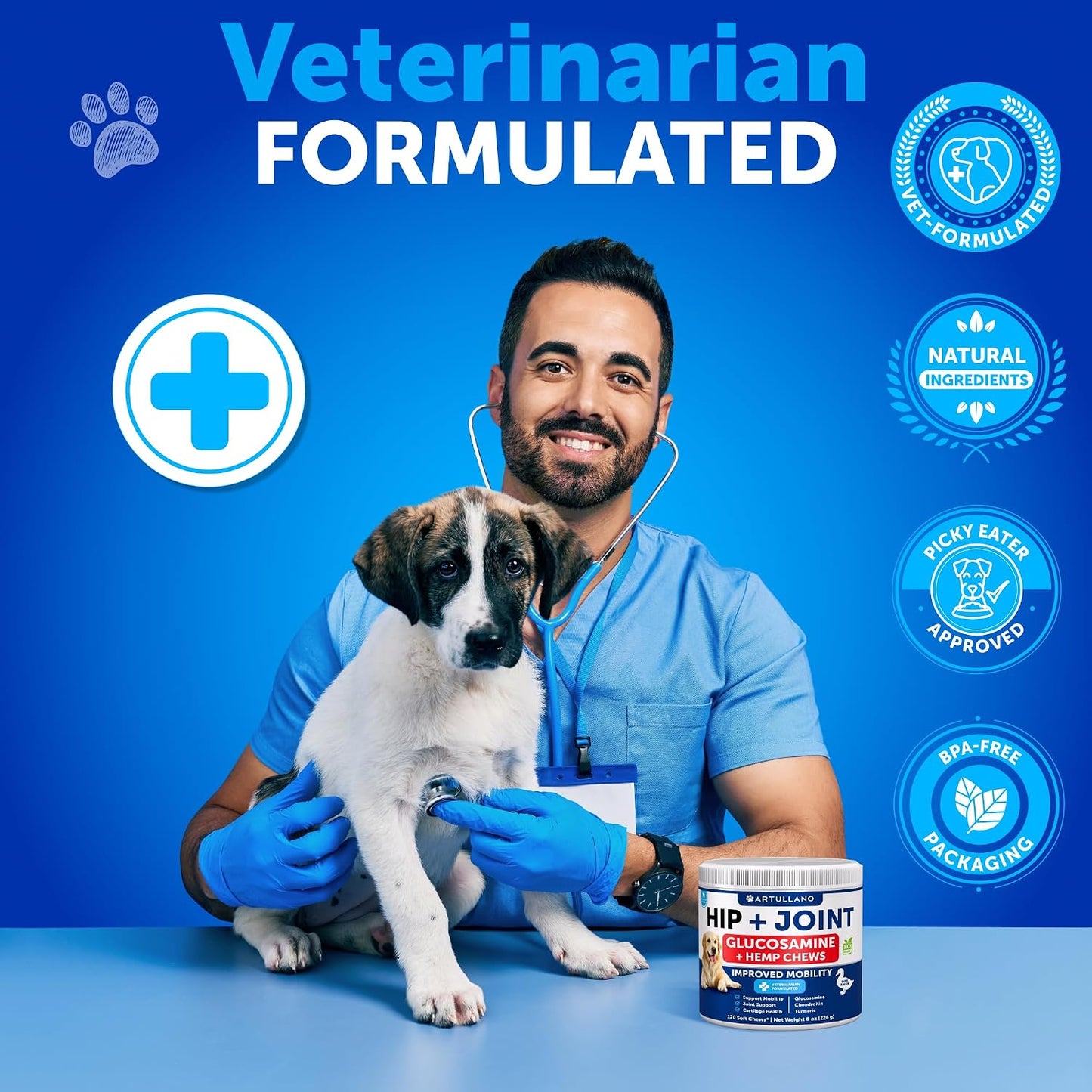 Probiotic Chews for Dogs - Supplement Bundle - Gut Health, Immunity, Yeast Balance - Glucosamine, Chondroitin, MSM