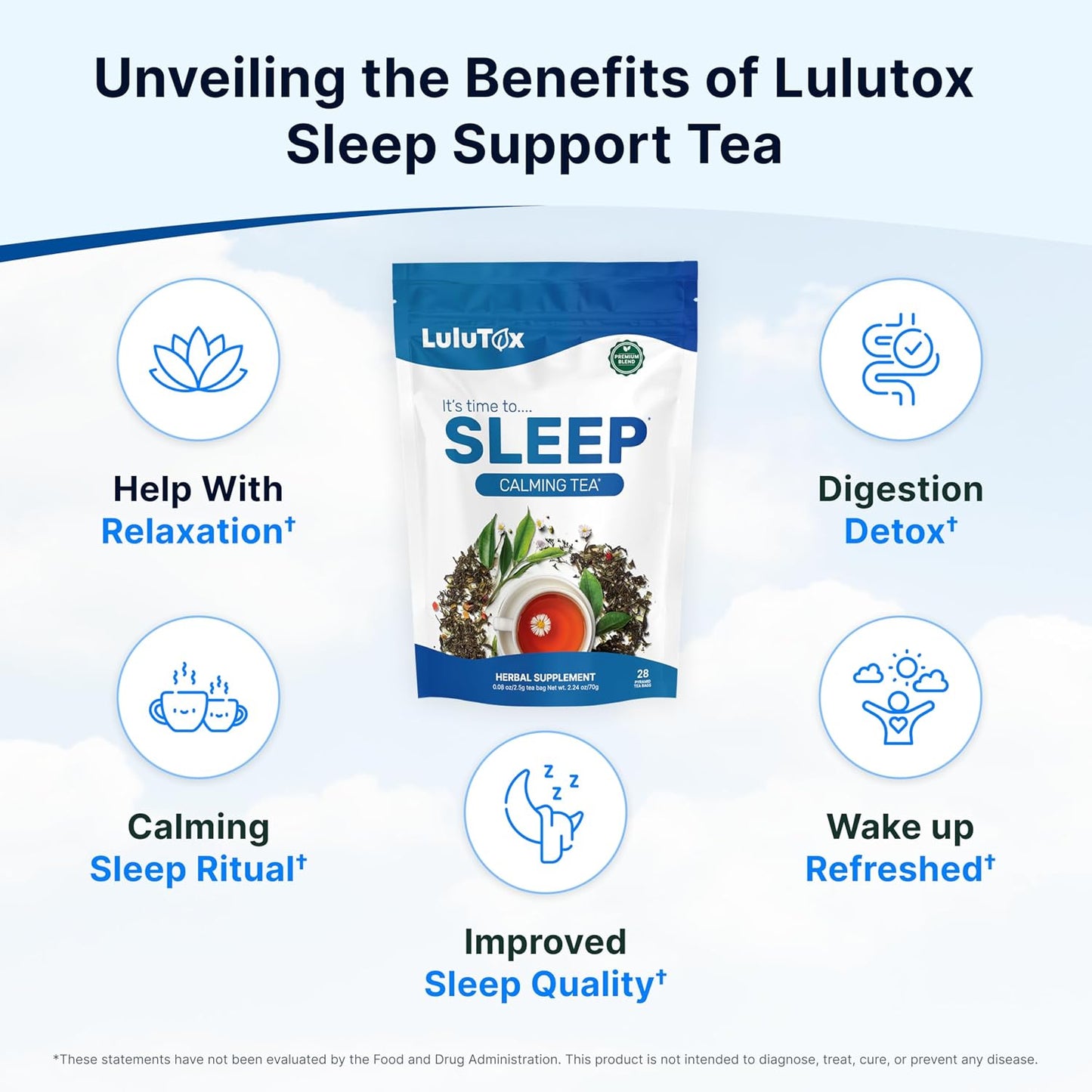 Lulutox Herbal Tea Bundle – Chamomile Lavender Herbal Tea (28 Tea Bags) & Peach Herbal Tea (84 Servings) – Caffeine-Free Herbal Tea Variety Pack - PrimeBioHealth - canada supplements
