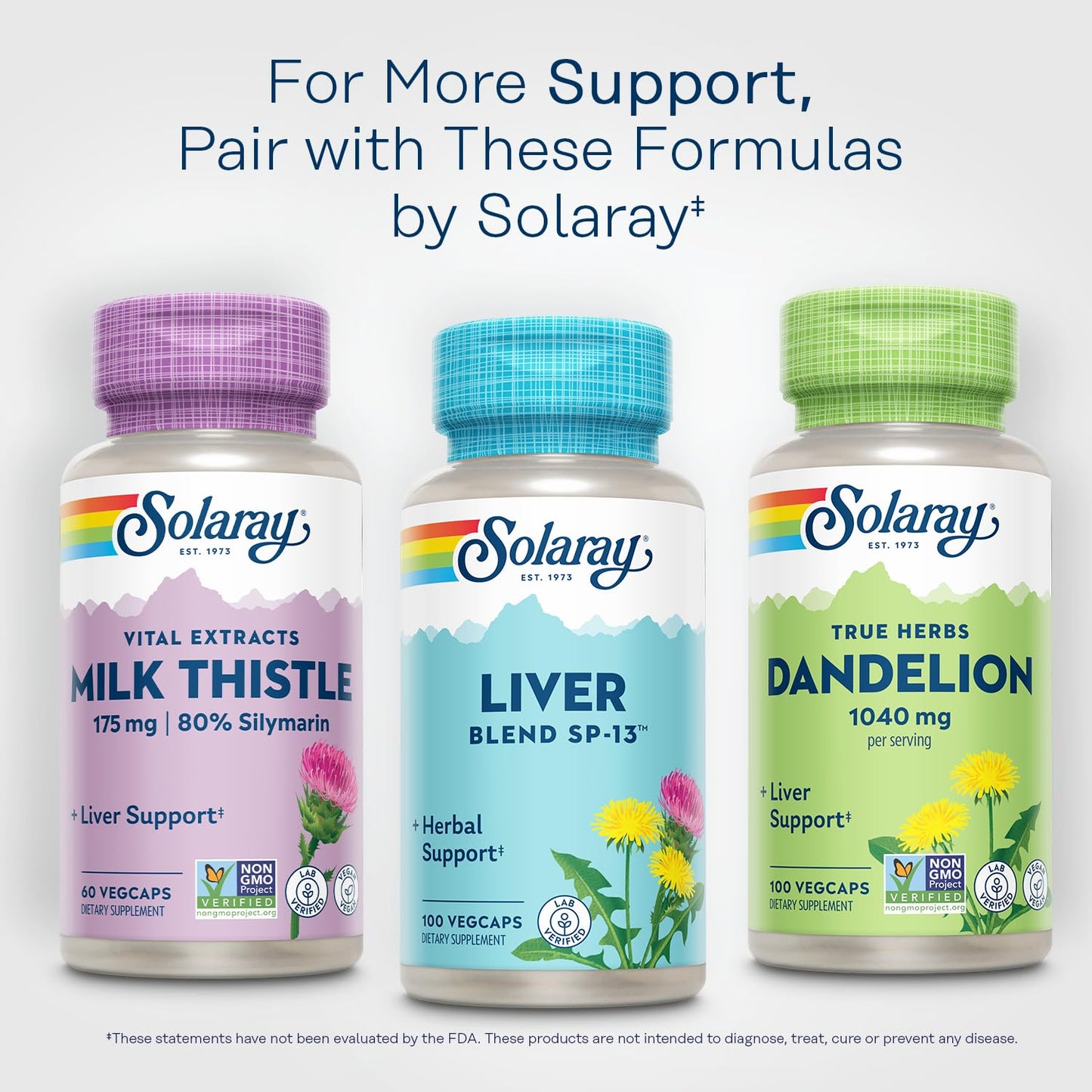 SOLARAY Liver Blend SP-13 - Traditional Herbal Support with Milk Thistle Extract, Dandelion Root, Burdock, Kelp, Peppermint and Trace Minerals - 60-Day Guarantee, 100 Servings, 100 VegCaps - PrimeBioHealth - canada supplements