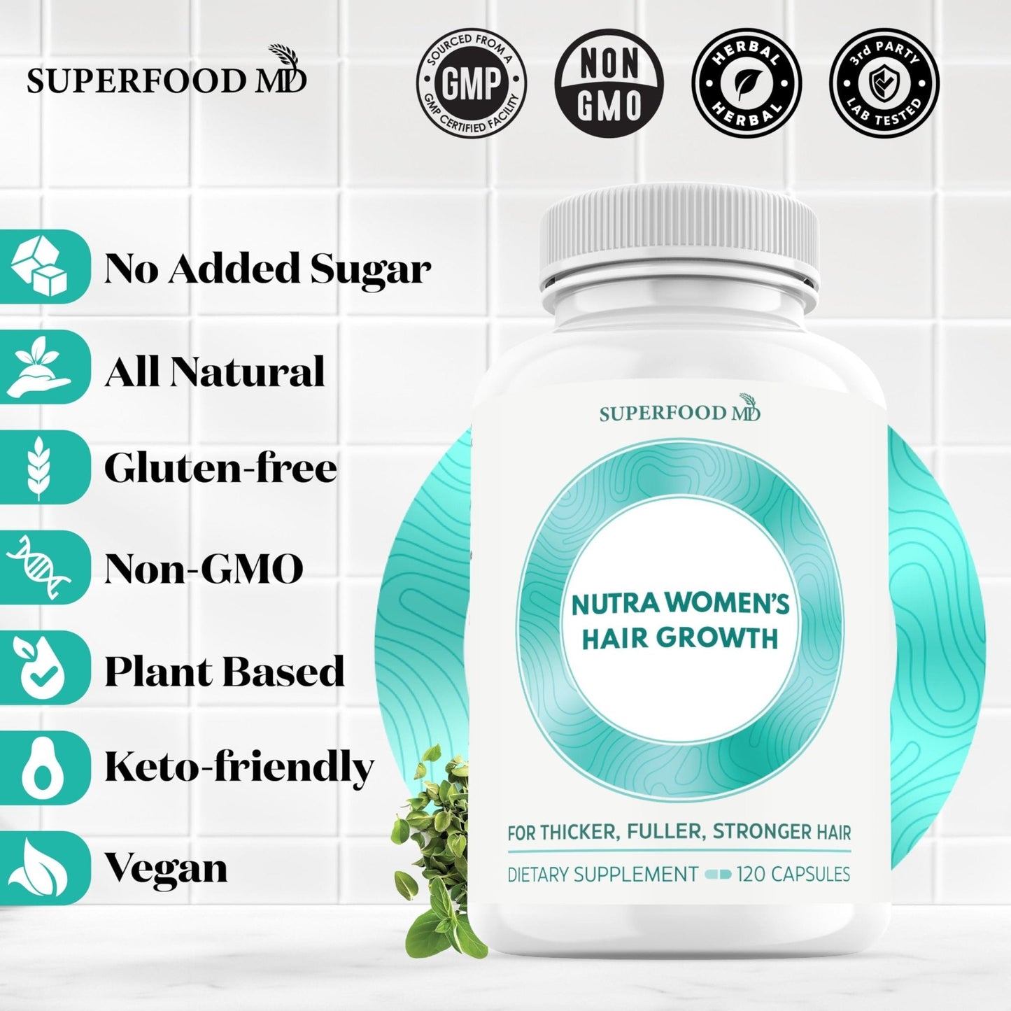 Women's Balance Hair Growth Supplements, Ages 45 and Up, Customer Proven for Visibly Thicker Hair and Scalp Coverage, Soy-Free, Made with 26 Ingredients including Beta Carotenes - 2 Month Supply - PrimeBioHealth - canada supplements
