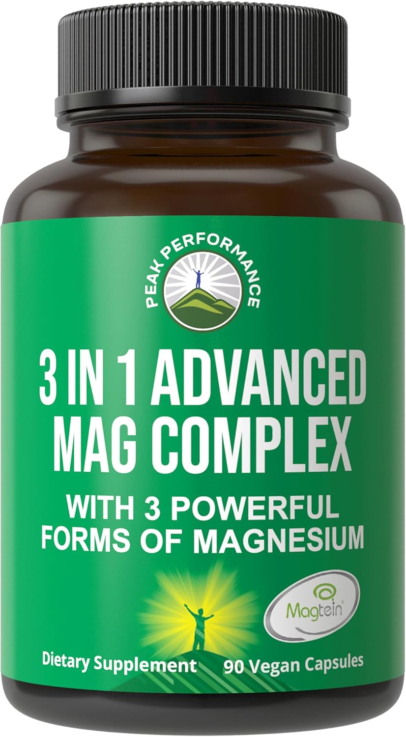 3 in 1 Advanced Magtein Magnesium Complex Capsules with Clinically Tested Magnesium L-Threonate, Glycinate & Taurinate. High Absorption & Bioavailability. Support Brain, Focus & Memory. 90 Vegan Pills - PrimeBioHealth - canada supplements