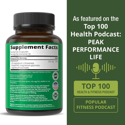 3 in 1 Advanced Magtein Magnesium Complex Capsules with Clinically Tested Magnesium L-Threonate, Glycinate & Taurinate. High Absorption & Bioavailability. Support Brain, Focus & Memory. 90 Vegan Pills - PrimeBioHealth - canada supplements