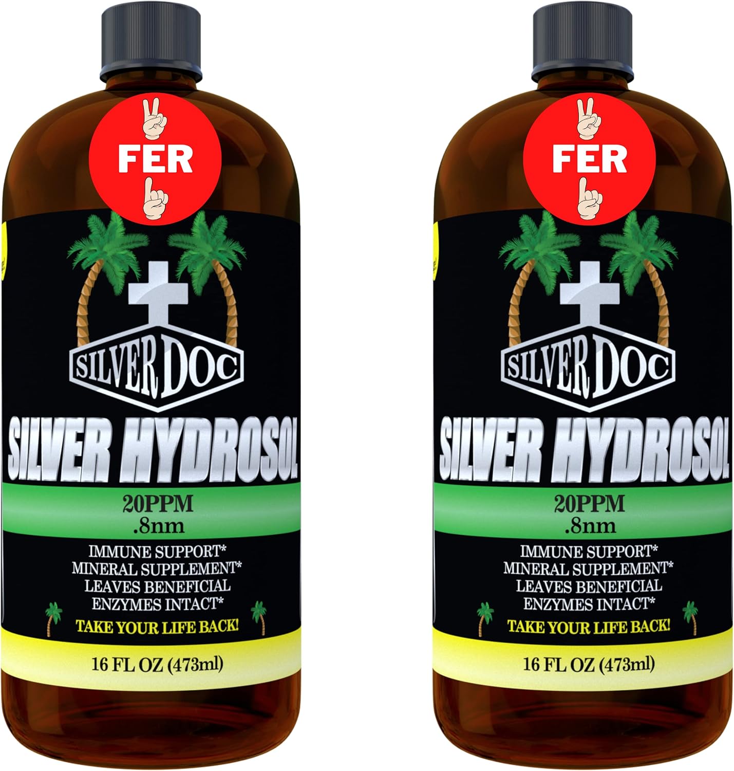 32 oz Total, Silver Doc Silver Hydrosol Mineral Supplement, Natural Alternative and Immune Support, Positively Charged 99% Bio-Available Colloidal Molecules Seek Out Unwanted Visitors - PrimeBioHealth - canada supplements