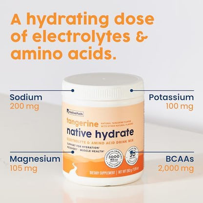 NativePath Hydrate Duo Jars - Peach Mango & Tangerine Electrolyte Drink Mix with BCAA for Hydration