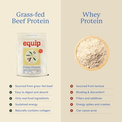 Equip Foods Prime Protein Powder Vanilla & Prime Protein Powder Salted Caramel