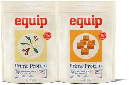 Equip Foods Prime Protein Powder Vanilla & Prime Protein Powder Salted Caramel