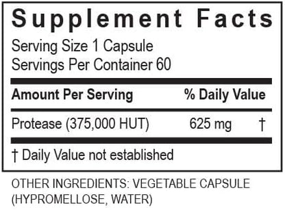 TRANSFORMATION THE GENESIS OF GOOD HEALTH Protease 375K Enzyme Blend Supplement, High-Potency Formula for Protein Absorption & Gut Health, Advanced Enzym Support, Non-GMO, 60 Capsules