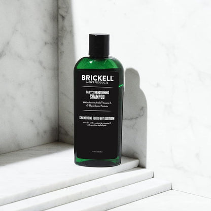 Brickell Men's Products Daily Strengthening Shampoo for Men, Mint & Tea Tree Oil To Soothe Dry and Itchy Scalp, Sulfate Free and Paraben Free, With Pro-Vitamin B5 & Hydrolyzed Protein, 8oz, Scented
