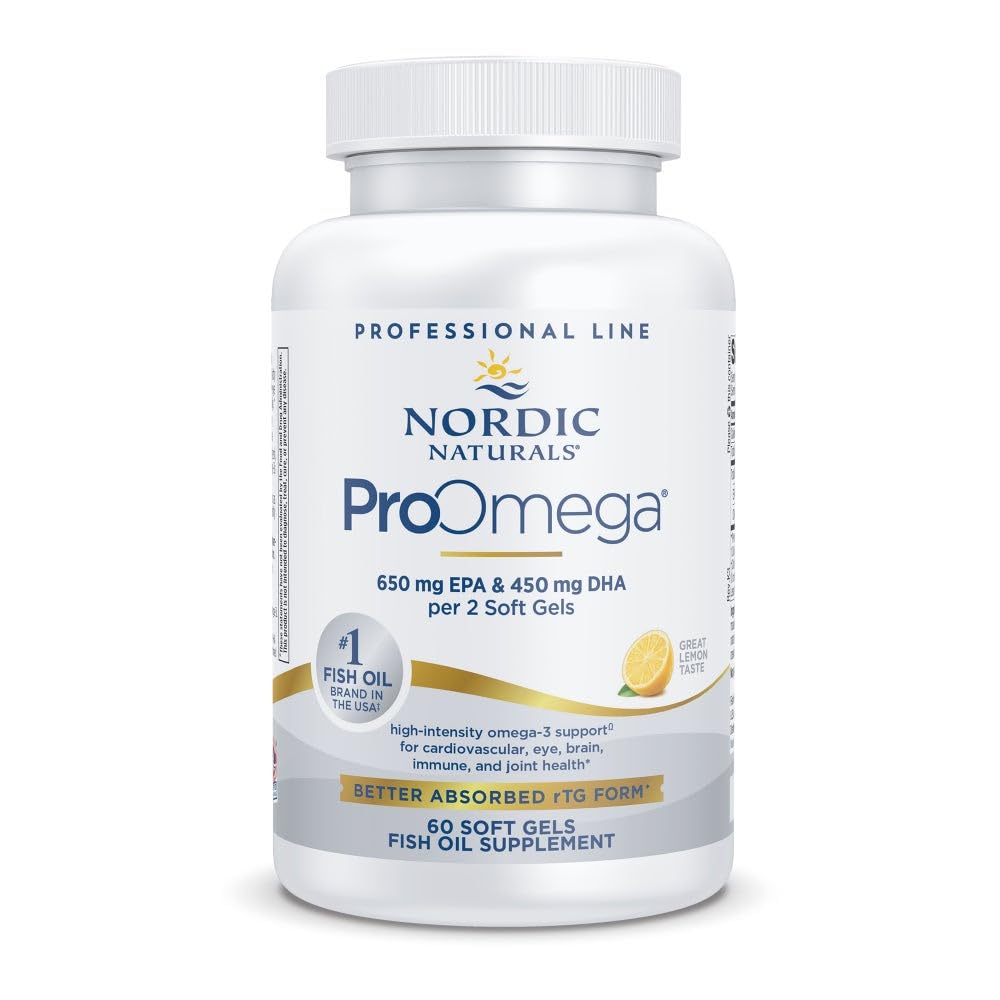 Nordic Naturals ProOmega, 1280 mg Omega-3, High Potency, Lemon, 90 Count | High Potency Fish Oil with EPA & DHA - Promotes Brain, Eye, Heart, & Immune Health - Non-GMO -90 servings