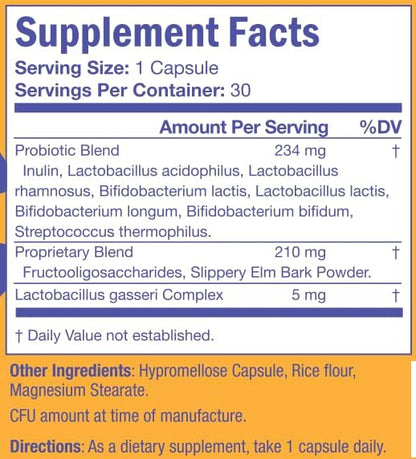Bari Life Probiotic Supplement, Post-Op Bariatric Probiotics for Digestive Health, 30 Easy to Swallow Capsules, 15 Billion CFU