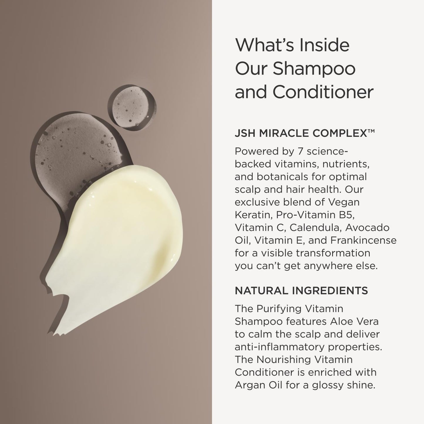 JSHealth Vitamins Shampoo & Conditioner Haircare, Virtual Bundle | Includes Purifying Keratin Shampoo & Nourishing Hair Conditioner