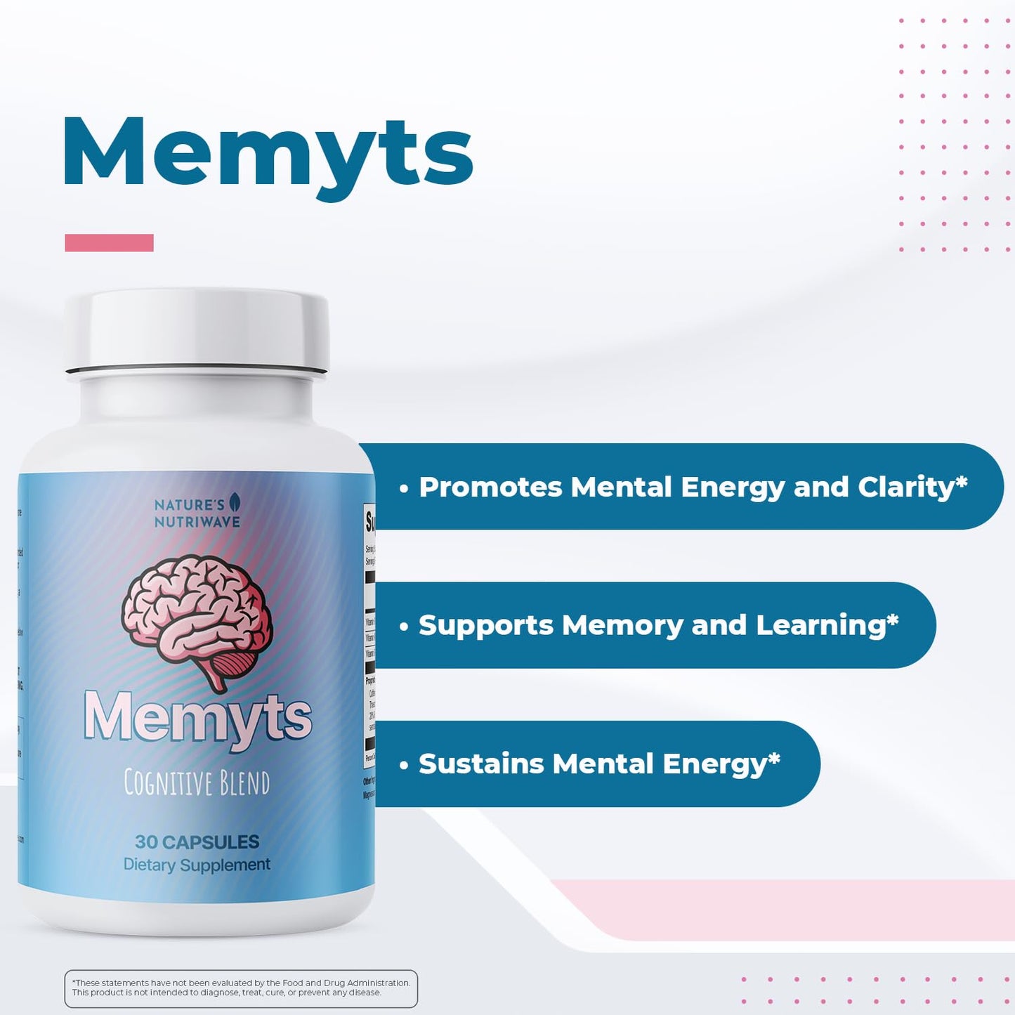 Memyts – B Vitamins & Herbal Extract Capsules – 30 Ct, 3 Month Supply | B Vitamins & herbal extracts | Non-GMO, Made in USA | Easy-to-swallow daily capsule