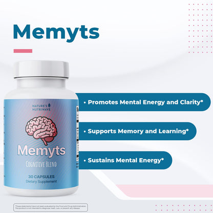 Memyts – B Vitamins & Herbal Extract Capsules – 30 Ct, 3 Month Supply | B Vitamins & herbal extracts | Non-GMO, Made in USA | Easy-to-swallow daily capsule