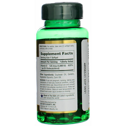 Nature's Bounty Immune Health Vitamin D3 5000 iu, Rapid Release 400 Softgels