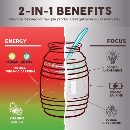 Salud 2-Pack | 2-in-1 Calm + Sleep (Punch) & Energy + Focus (Strawberry Watermelon) – 15 Servings Each, Drink Mix, Dairy & Soy Free, Non-GMO, Gluten Free, Vegan, Low Calorie, 1g of Sugar
