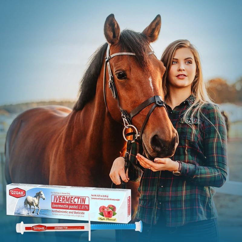 Ivermectin Horse Paste Dewormer , Horse Wormer Paste, Apple Flavor, 0.21 Ounces, 6 Pack