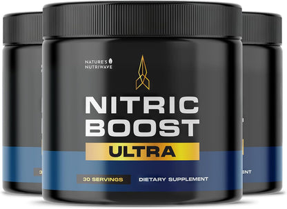 Nitric Boost Ultra Powder – GMP-Certified – 30 Servings, 3 Month Supply | Botanical powder, non-habit forming | Non-GMO, GMP-Certified, Made in USA | Mixes into water, daily scoop