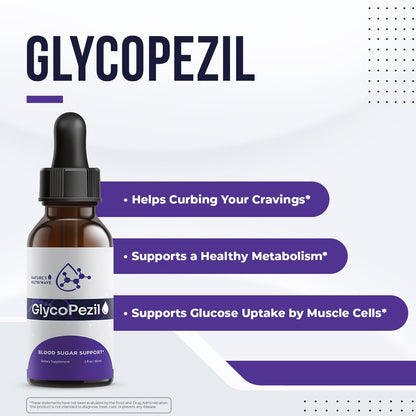 GlycoPezil Drops – Chromium, Maca & Ginseng – 2 fl oz, 3 Month Supply | Chromium, Maca Root, Ginseng & plant extracts | Non-GMO, GMP-Certified, Made in USA | Dropper, daily drops