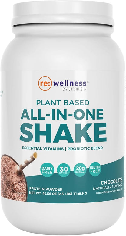 Reignite Wellness by JJ Virgin Chocolate Plant Based All-in-One Shake and Extra Fiber Powder Supplement