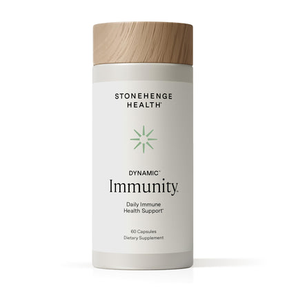 Stonehenge Health Dynamic Immunity Daily Supplement 10-in-1 Immune Boosters Zinc, Elderberry, Echinacea, Vitamin C & Probiotic L. Acidophilus – Supports Immune System & Respiratory Health, 60 Capsules