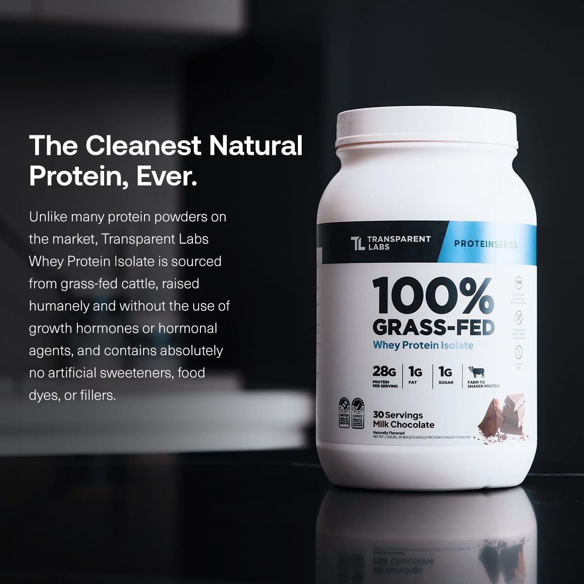 Transparent Labs Grass-Fed Whey Protein Isolate (30 Servings, Chocolate Peanut Butter) & Grass-Fed Whey Protein Isolate (30 Servings, Milk Chocolate)