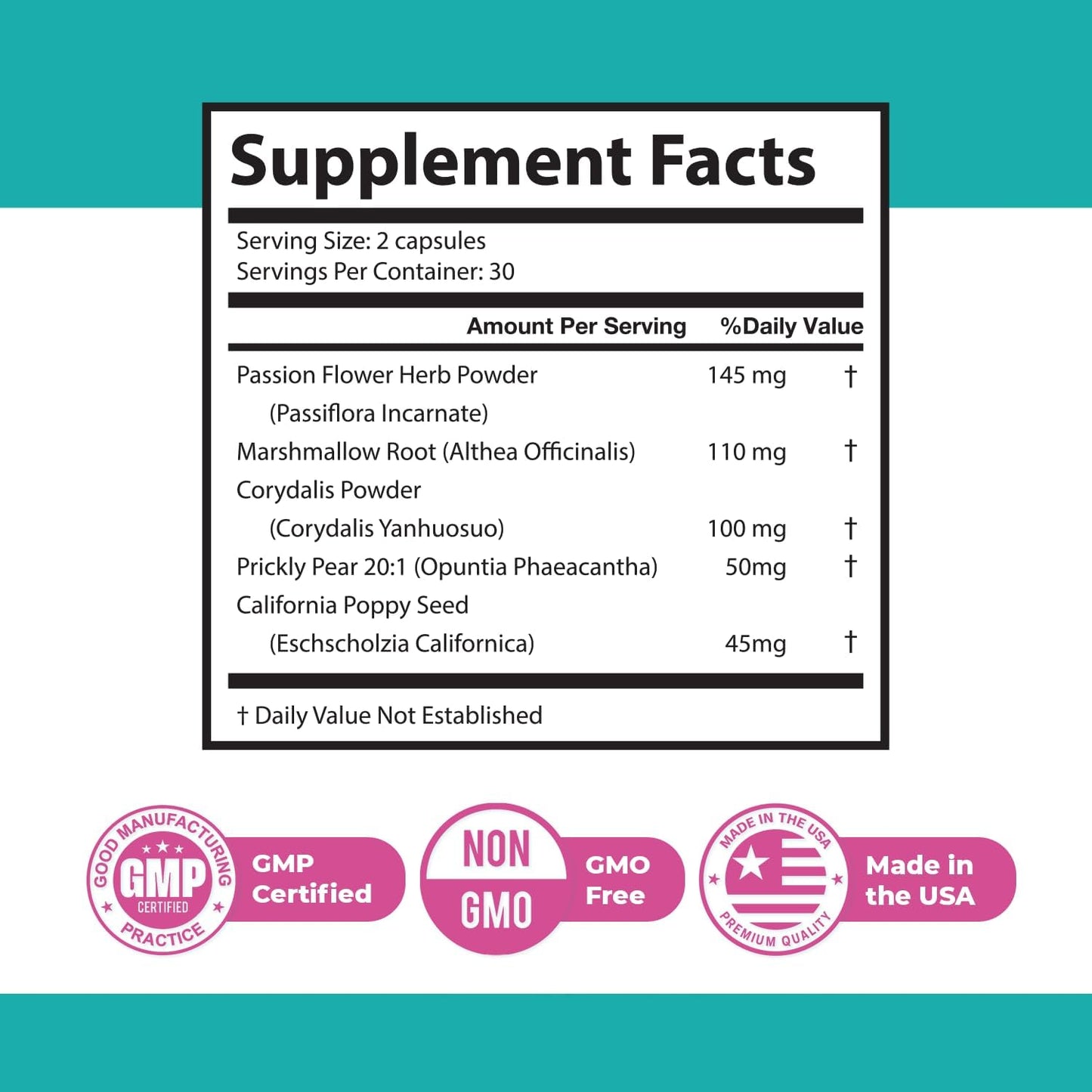 NeuroMax – Passion Flower & Marshmallow Root – 60 Ct, 2 Month Supply | Passion Flower, Marshmallow Root & California Poppy | Non-GMO, GMP Certified, Made in USA | Easy-to-take capsule