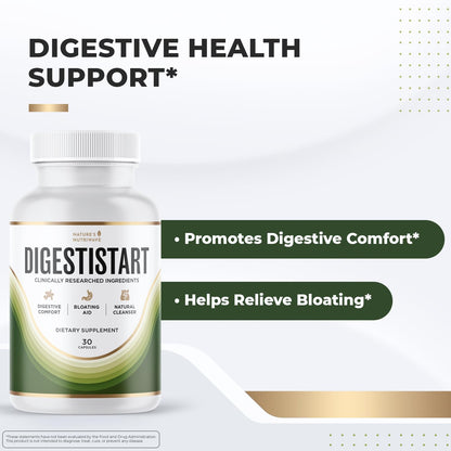 DigestiStart – Wild Yam, Poria Cocos & Bacopa – 30 Ct, 1 Month Supply | Wild Yam, Poria Cocos & Bacopa Monnieri | Non-GMO, Made in USA | Easy-to-take daily capsule