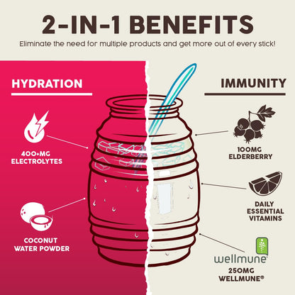Salud 2-Pack | 2-in-1 Calm + Sleep (Punch) & Hydration + Immunity (Hibiscus) 15 Servings Each, Drink Mix, Dairy & Soy Free, Non-GMO, Gluten Free, Vegan, Low Calorie, 1g of Sugar