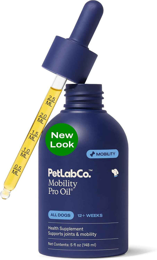 PetLab Co. Mobility Pro Oil for Dogs, Curcumin Joint Oil | Curcumin and zinc liquid formula, pumped onto food daily, to support joint flexibility