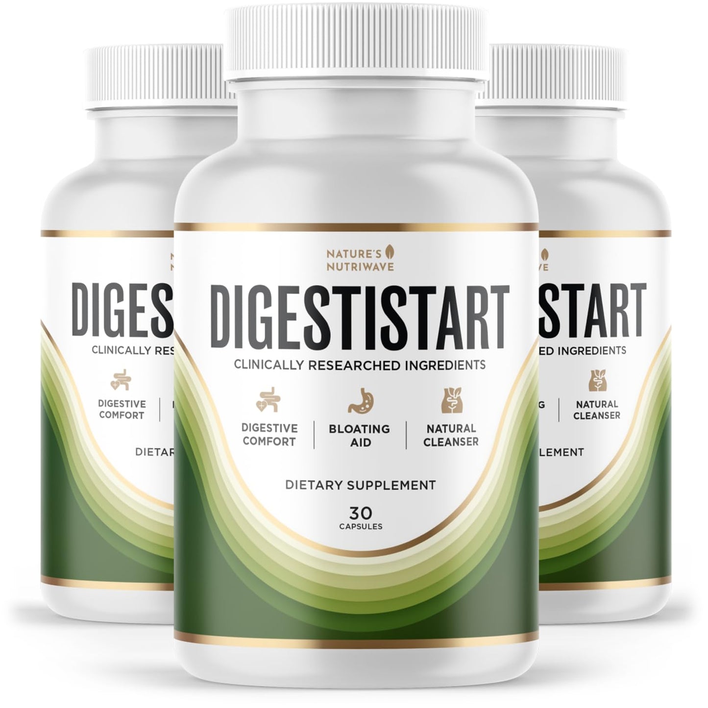 DigestiStart – Wild Yam, Poria Cocos & Bacopa – 30 Ct, 1 Month Supply | Wild Yam, Poria Cocos & Bacopa Monnieri | Non-GMO, Made in USA | Easy-to-take daily capsule