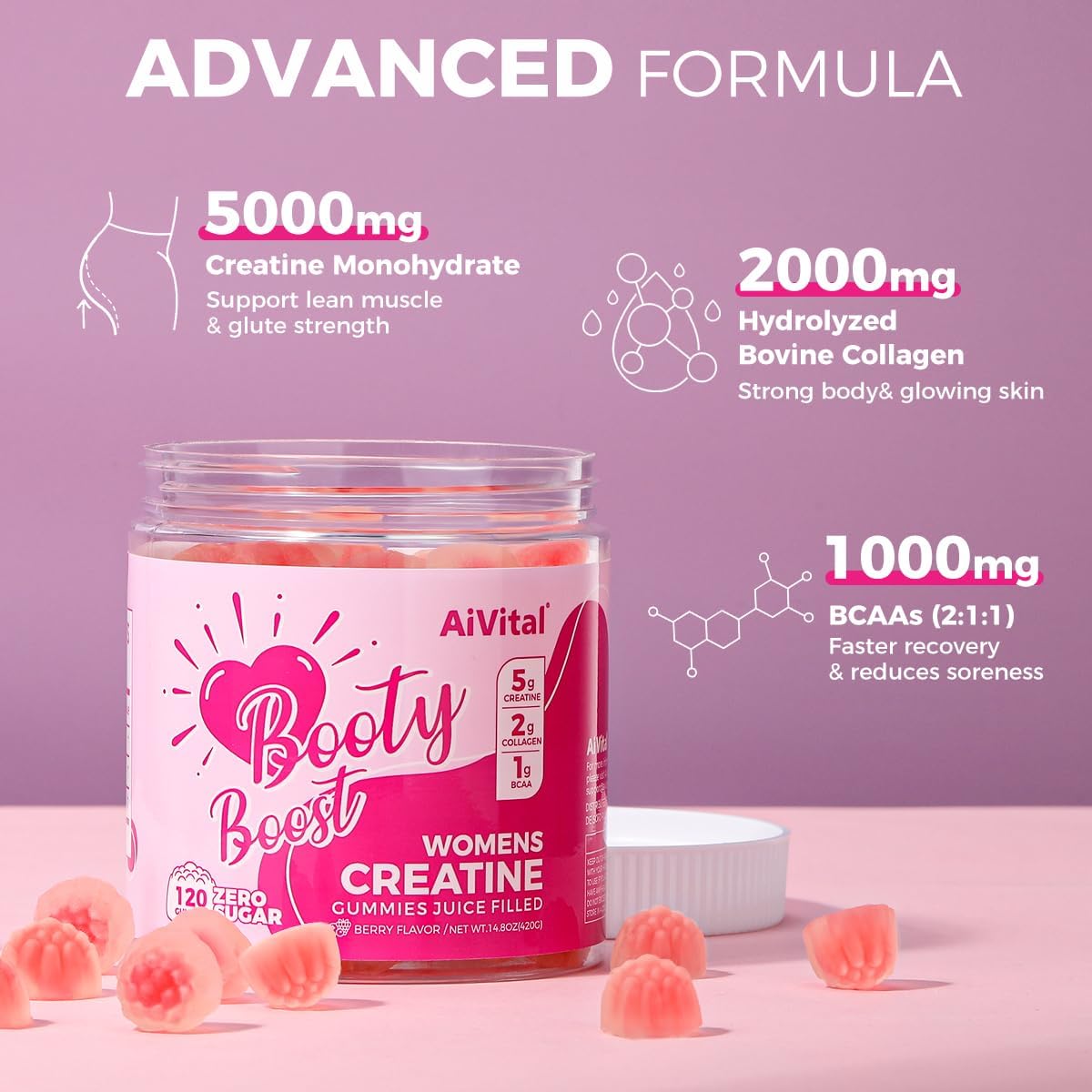 AiVital™ Creatine Gummies for Women with Creatine Powder for Men 5000mg