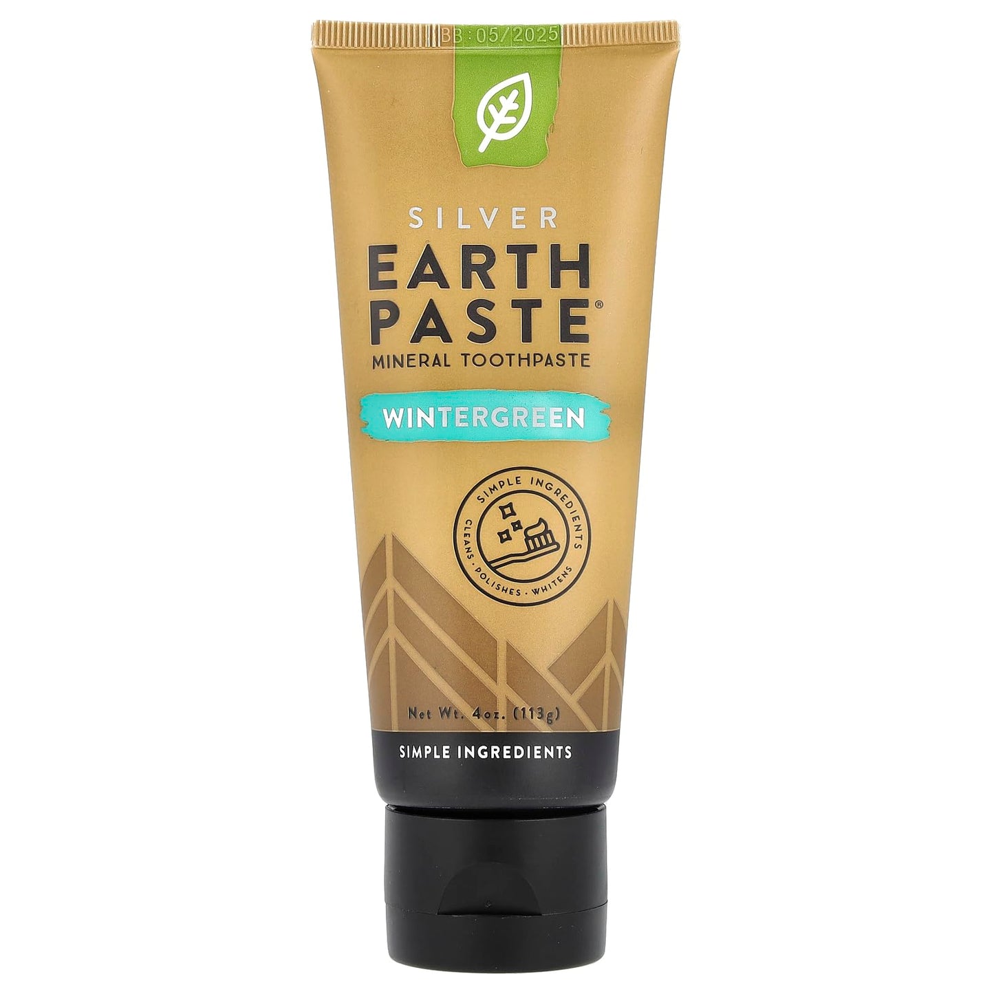 Redmond Earthpaste with Silver - Natural Non-Fluoride Toothpaste, 4 Ounce Tube (Peppermint)