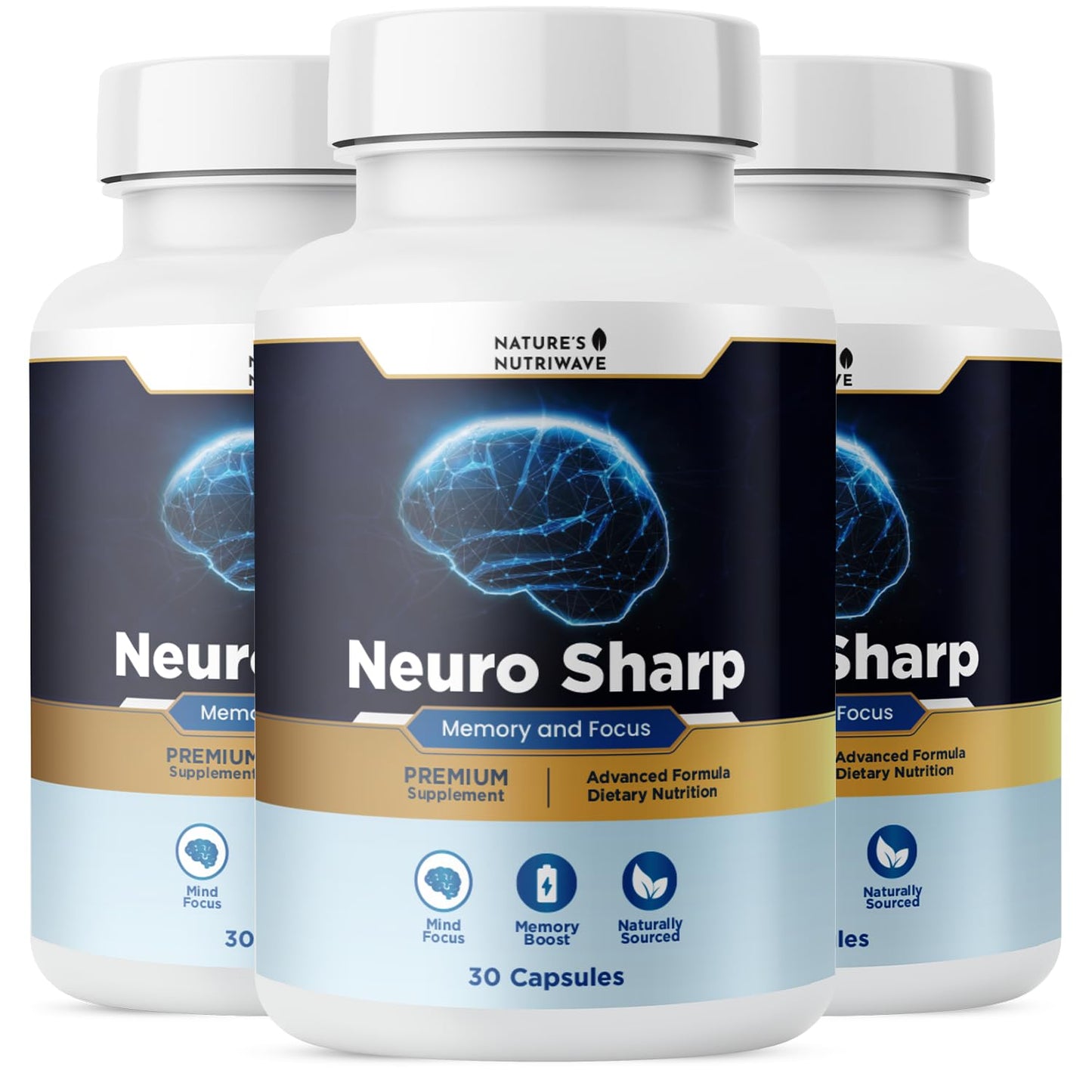 Neuro Sharp – Bacopa, Ginkgo Biloba & Huperzine-A – 30 Ct, 1 Month Supply | Bacopa Monnieri, Ginkgo Biloba & Huperzine-A | Non-GMO, Made in USA | Easy-to-swallow daily capsule