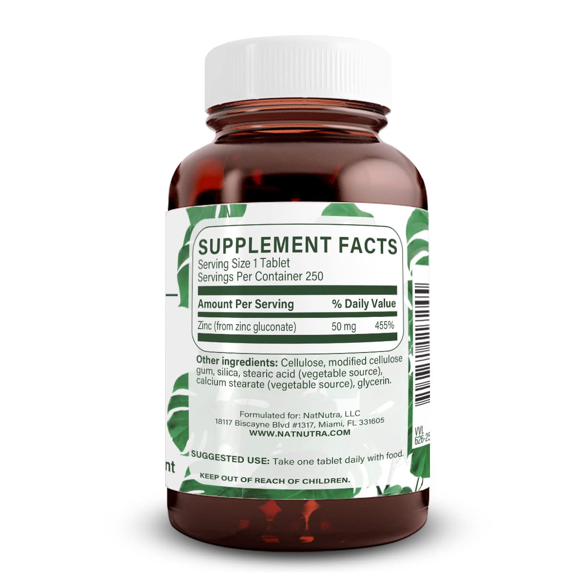 Natural Nutra Zinc Gluconate 50mg Supplement for Immune Support, Promotes Skin Health, Provides Ease From Flu & Cold, Boost Learning & Memory, Enhance Taste & Smell, Gluten Free 50mg 100 Vegan Tablets