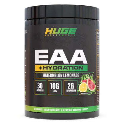 Huge EAA + Hydration, Essential Amino Acids Powder, EAAs & BCAAs, Intra & Post Workout Recovery Powder, Muscle Growth, Recovery & Performance, 10g EAAs & Electrolytes, Kiwi Blueberry, 30 Servings