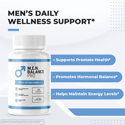 Men Balance Pro – Vitamins, Minerals & Botanicals – 60 Ct, 1 Month Supply | Vitamins, minerals & botanicals, plant-based | Non-GMO, Vegetarian, GMP-Certified | Easy-to-swallow capsule