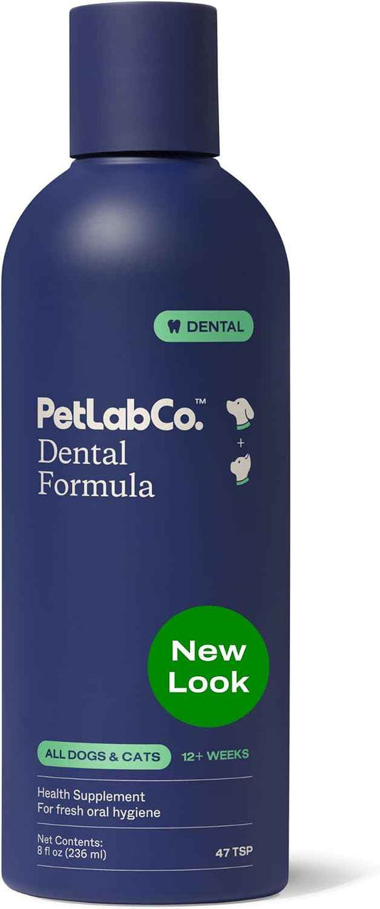 PetLab Co. Dental Formula for Dogs & Cats, Water Additive, 8 fl oz | Bad Breath, Plaque & Tartar Care with No Brushing - So Easy, Just Add To Water!