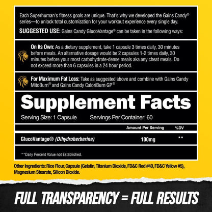 ALPHA LION Gains Candy, Supplement Pills that Support Weight Loss, Appetite Suppressant, Keto-Diet Friendly, Decrease Body Fat, Upgrade Energy & Workout Performance, 60 Capsules (MitoBurn®)