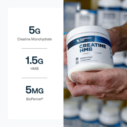 Transparent Labs Creatine HMB (30 Servings, Tropical Punch) & Creatine HMB (30 Servings, Unflavored)