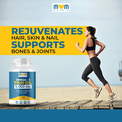 Omega 3 Fish Oil with Maximum EPA DHA - Supports Brain, Liver, Heart & Immunity - Made in The USA - 150 Softgels