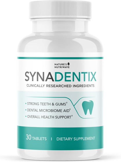 Synadentix – Hydroxyapatite & Enzyme Tablets – 30 Ct, 1 Month Supply | Hydroxyapatite & enzyme blend | Non-GMO, Made in USA, GMP-Certified | Dissolving oral tablet