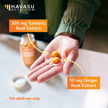 Turmeric Gummies, Peach, 60ct, Digestive & Immune Support for Wellness | Turmeric Gummies with Ginger Root Extract, Digestive Health & Immune Support for Overall Wellness, 1 Month Supply
