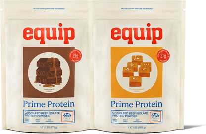 Equip Foods Prime Protein Powder Chocolate & Prime Protein Powder Salted Caramel