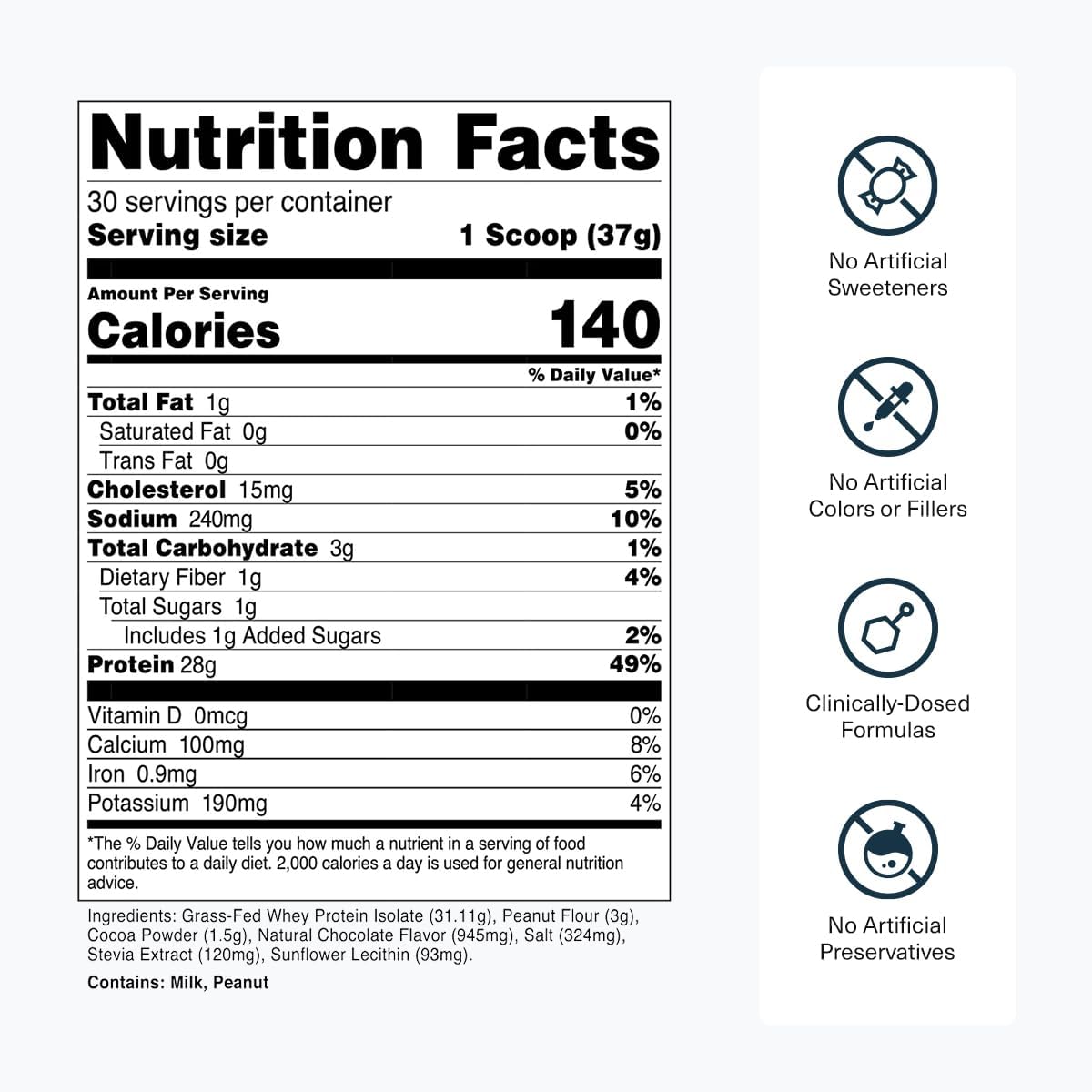 Transparent Labs Grass-Fed Whey Protein Isolate (30 Servings, Chocolate Peanut Butter) & Grass-Fed Whey Protein Isolate (30 Servings, Oatmeal Chocolate Chip Cookie)
