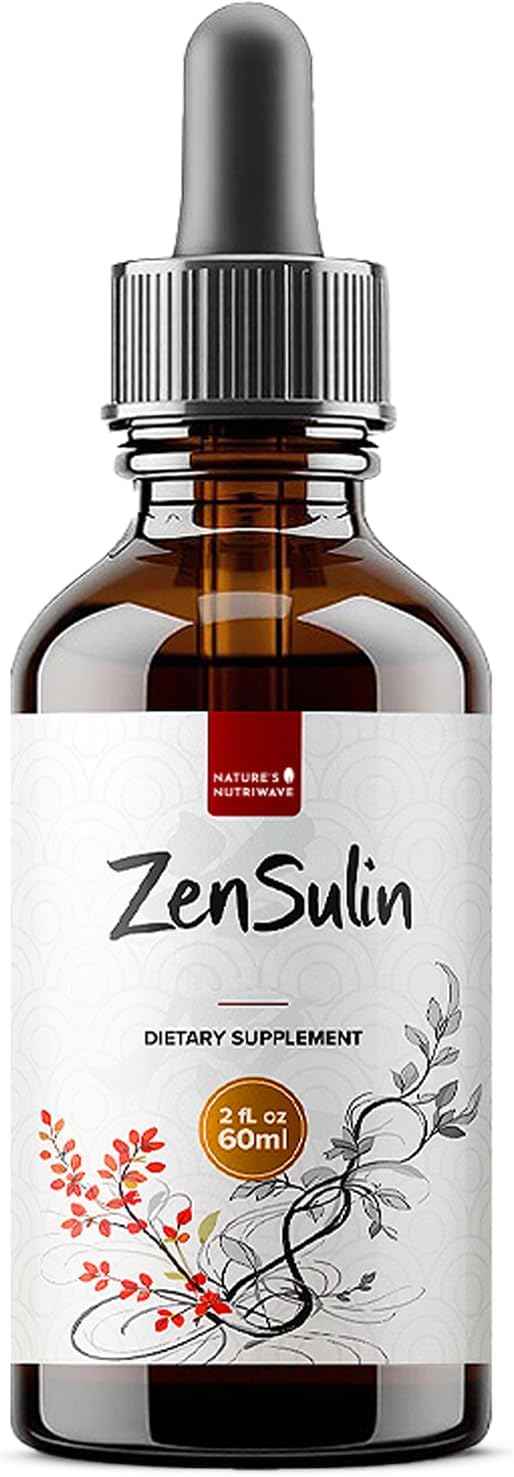ZenSulin Drops – Cinnamon, Licorice Root & Turmeric – 60ml, 1 Month Supply | Cinnamon, Licorice Root & Turmeric, herbal liquid | Non-GMO, Gluten-Free, Made in USA | Dropper, daily drops