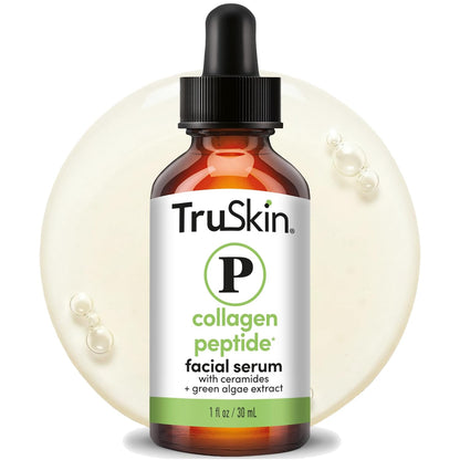 TruSkin Peptide Serum for Face with Tripeptide-29 & Ceramides, 1 fl oz | Multi-peptide formula with Ceramides helps support collagen, skin barrier & firmer-looking skin for smoother texture